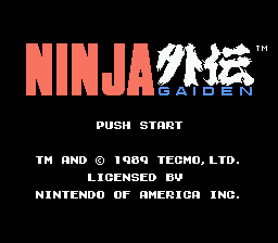 Ninja Gaiden title screenshot
